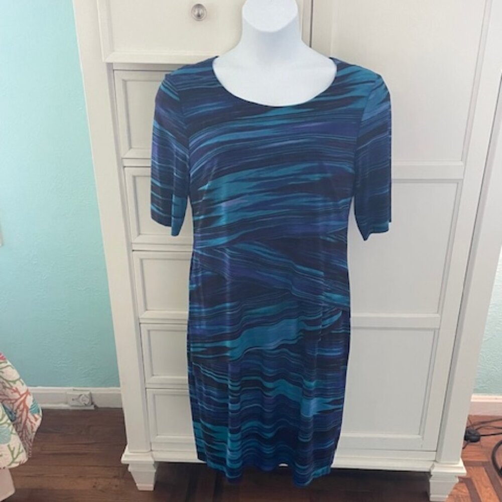 Connected Apparel Short Sleeve Blue/Purple Dress Size 16